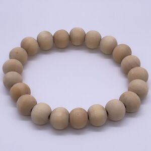 NWT Wool + Pepper Co. Light Wood Beaded Bracelet